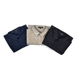 Spring & Gege Boys Button-Up Shirt Lot of 3 Sz Med Short Sleeve Navy Gray Black
